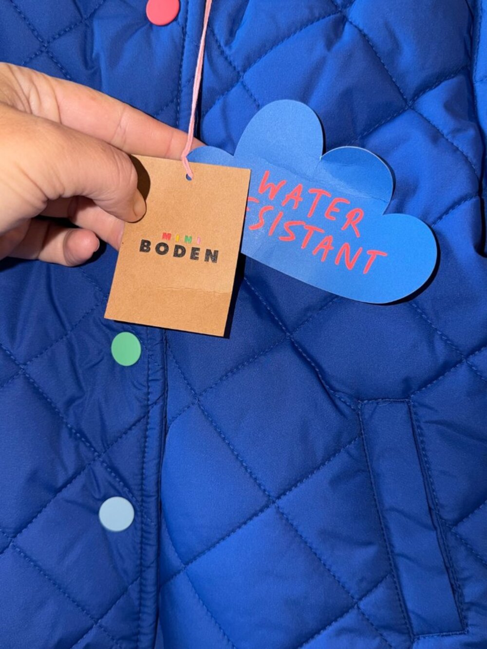 Mini Boden Kids Quilted Jacket Mazarine Blue Size 3-4Y - Picture 6 of 6